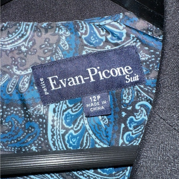Evan Picone PETITE Black 2 Piece Suit Button Vintage Career Office 12P Petite - Picture 11 of 14